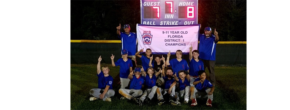 2019 9-11 Baseball District Champions